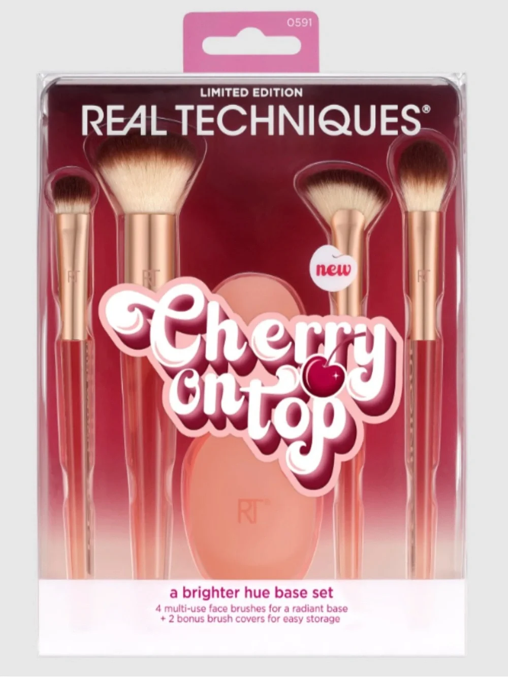 Real Techniques limited edition, Cherry On Top Rose Gold Makeup Brush Set - Pink
